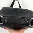 HOBO International Black Pebbled Leather Hobo Bag with Silver O Rings Boho Photo 6