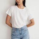 Madewell NWT  Whisper Crew Neck Tee In White Size Medium Photo 0