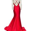 Jessica Angel  Ruched Surplice Criss Cross Back Gown 374 Red Size Medium NWT Photo 1