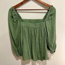 Mango NWT  - Puffed sleeves blouse, square neck, green, size 2 Photo 4