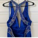 Cache Caché Blue Beaded Prom Dress Open Backed Photo 3