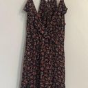 American Eagle floral sundress wrap style black red tie up back summer dress Photo 0