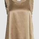 Cinq à Sept $295 Cinq A Sept Women's Gold Lenore Silk Ruffle Blouse Small b38.4 Photo 0