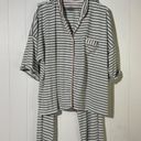 Cuddl Duds  Pajama Set Women's Size 2X Soft Cozy Soft Cropped Gray White Stripes Photo 4