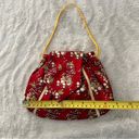 Vintage Silk Necktie Purses by Carolyn Red Floral Hook & Loop Closure Purse Photo 2