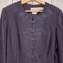 Karin Stevens  SIZE 12 VINTAGE 90's Blazer Purple Embroidered Floral Microfiber Photo 0