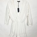 Honey Punch NWT  White Beachy Romper Size Small Ruffle Hem Photo 0