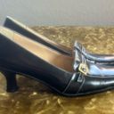 Liz Claiborne Axcess  Black Leather Heels Sz 7 Photo 1