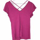 Modcloth Raspberry Maroon Criss Cross VNeck Blouse Photo 1