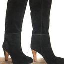 Joie  Caviar Black Suede Tall Heeled Boots With Stitching detail… Photo 0