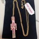 Betsey Johnson NWT  womens Nutcracker Pendant Long Necklace pink Photo 4