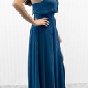 Yumi Kim NEW  Womens M High Demand Maxi Dress Ink Blue Halter Top Gown Photo 2