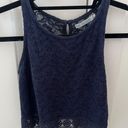 Bershka Navy Blue Lace Sleeveless Top Photo 0