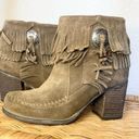 sbicca  Jessa  Suede Fringe Leather Ankle Bootie Boho Southwest Size 7 Photo 0