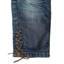 Only  JEANS 3/4 Length Stretch Denim with Laced Leather Details Missing Size Tag Photo 1