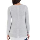 Hilary Radley  Womens Size L Gray White Two Fer Long Sleeve Faux Layered Sweater Photo 1