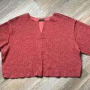 Urban Outfitters  Boxy Oversize V-neck Long Sleeve Pullover Top Red Burgundy XS Photo 1