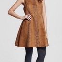 Nordstrom Mossimo Women's Cutout Faux Suede Fit & Flare Mini Dress Laser Cut Brown XS NWT Photo 1