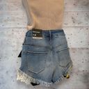 Mossimo Denim  jean shorts size 6 crochet accent Photo 6