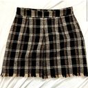 Sage  THE LABEL🍒SIZE XS🍒FRENCH DUO MIXED PLAID MINI SKIRT RAW HEM FULLY LINED Photo 11