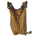 American Vintage Midcentury Camel Leather Chain Strap Kisslock Purse Bag Photo 5