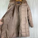 Cole Haan  Tan Faux Fur Collar Down Filled Long Line Puffer Jacket Photo 7