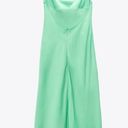 ZARA NWT  MINT GREEN SATIN EFFECT MIDI CUT OUT DRESS VIRAL TIKTOK Photo 12