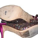 Kate Spade Charm Multi Sparkle Glitter Hot Pink Slingback Bow Heels Photo 6