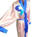 Vintage Natori Pink Colorblock Kimono Robe w/ Abstract Floral/Bird Design Size M Size M Photo 5