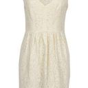 Shoshanna  Cream Eyelash Lace A-Line Sleeveless V Neck Dress with Pockets size 2 Photo 0