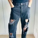 BDG  Mom High Rise Holey Jeans Black Tapered Legs Size 32 Urban Outfitters Photo 7