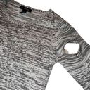 Ashley Stewart  peekaboo sleeved flared hem gray sweater! Photo 6