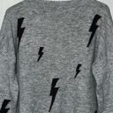 ee:some  Super Soft Lightening Bolt Long Sleeve Sweater Gray Women’s S / M Photo 5