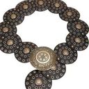 Large Round BELT Medallion Dark Brown Concho Disc Western Womens Photo 0