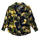 Alberto Makali  Limon Print Blouse Womens Size Small Button Front Viscose Novelty Photo 1