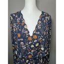 Nine Britton Billie Long Sleeve Floral Blouse Tie Waist Size Medium Office Photo 1