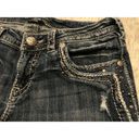 Silver Jeans  Aiko 29 x 33 BootCut Boot Denim Distressed Gems Embellished Pockets Photo 8