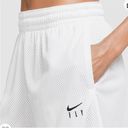 Nike  white Dri-Fit "Swooh Fly" mesh basketball shorts Photo 3