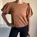 ASTR The Label Puff Sleep Short Sleeve Top Brown Cider Size XS Photo 7