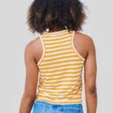 frame denim Frame $135 100% Organic Linen Orange White Striped Casual Tank Top Large Photo 3