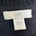 J.Jill  Black silver metallic sweater size small rayon blend Photo 3