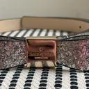 Kate Spade  Silver Glitter Leather Bow Belt XL Photo 1