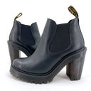 Dr. Martens Hurston Black Leather Chunky Heeled Chelsea Boots Ankle Boots Size 7 Photo 0