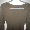 American Eagle  Outfitters Soft Ribbed Olive Green Long Bell Sleeve Sweater Dress Photo 5