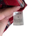 THML Cozy Layered Look Red Plaid Grey Sweater Size Small Photo 3