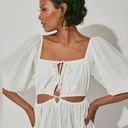 Cleobella  Sutton Ankle Dress Ivory Seersucker Cut Out Beach Size M Photo 13