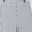 Madewell Emmett Wide Leg Crop Blue & White Striped Button Fly Pants Size 31 Photo 3