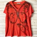 Cato  Butterfly Burnout V Neck Tee Size 2x Photo 0