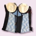 Frederick's of Hollywood  Blue Black And White Corset Top Photo 2