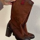 Krass&co YKX &  Brown Leather Heeled Boots Boho Western size 38 / 7-7.5 RARE Photo 0